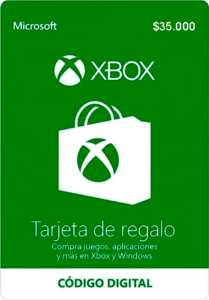 Tarjeta de regalo Microsoft Store Xbox $35.000 CLP (Código Digital)